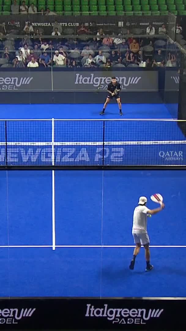 Garrido wins the point from outside of the court