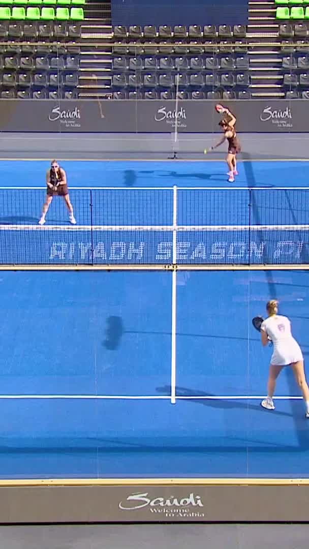Salazar pounces on a weak ball and volleys an x4 winner