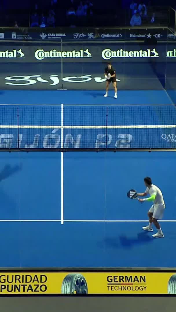 Coello wins the point from outside of the court
