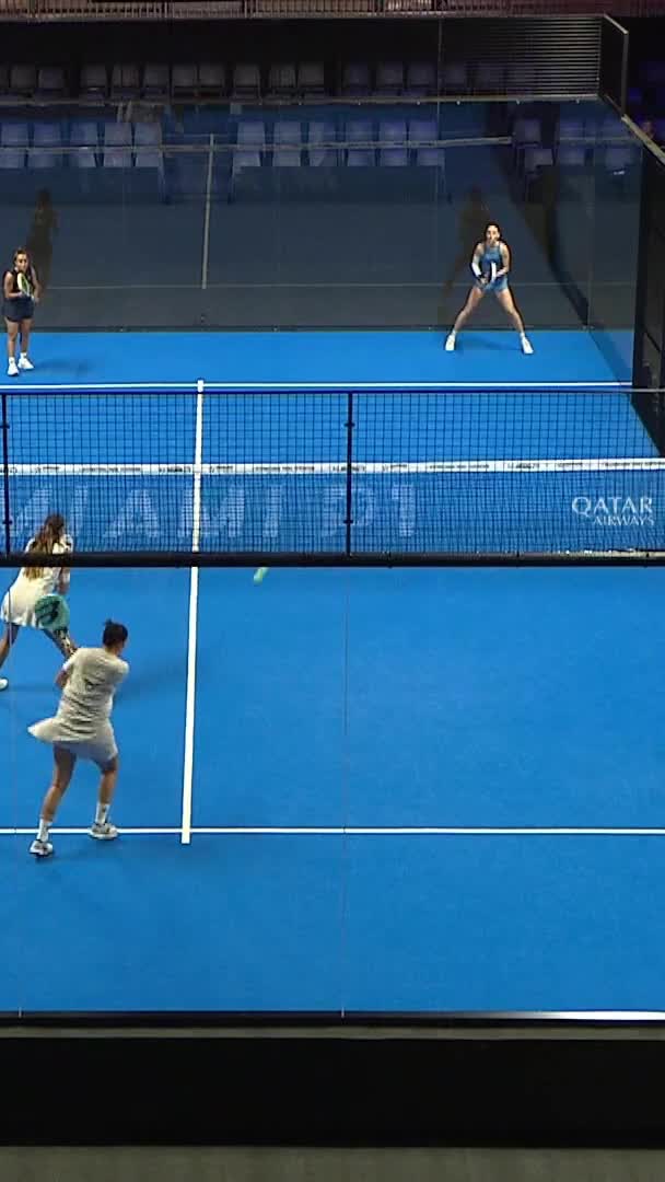 Triay hits a beautiful drop shot to take the first game of the match