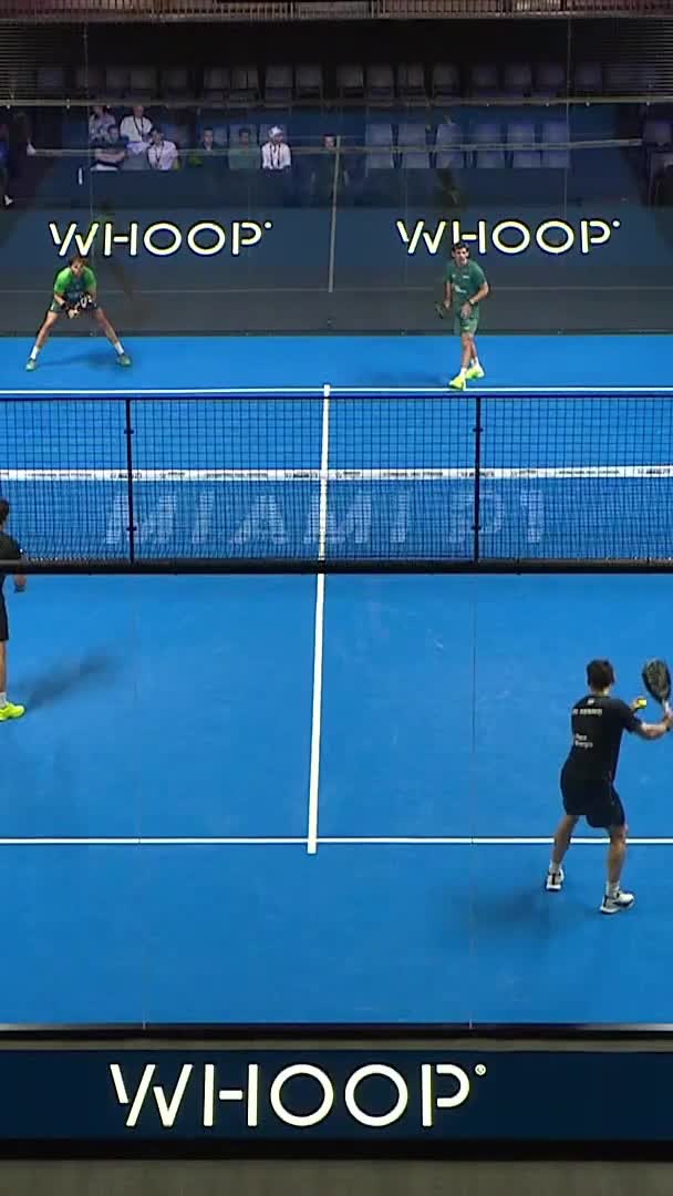 Stupaczuk puts the ball away with a volley at the net