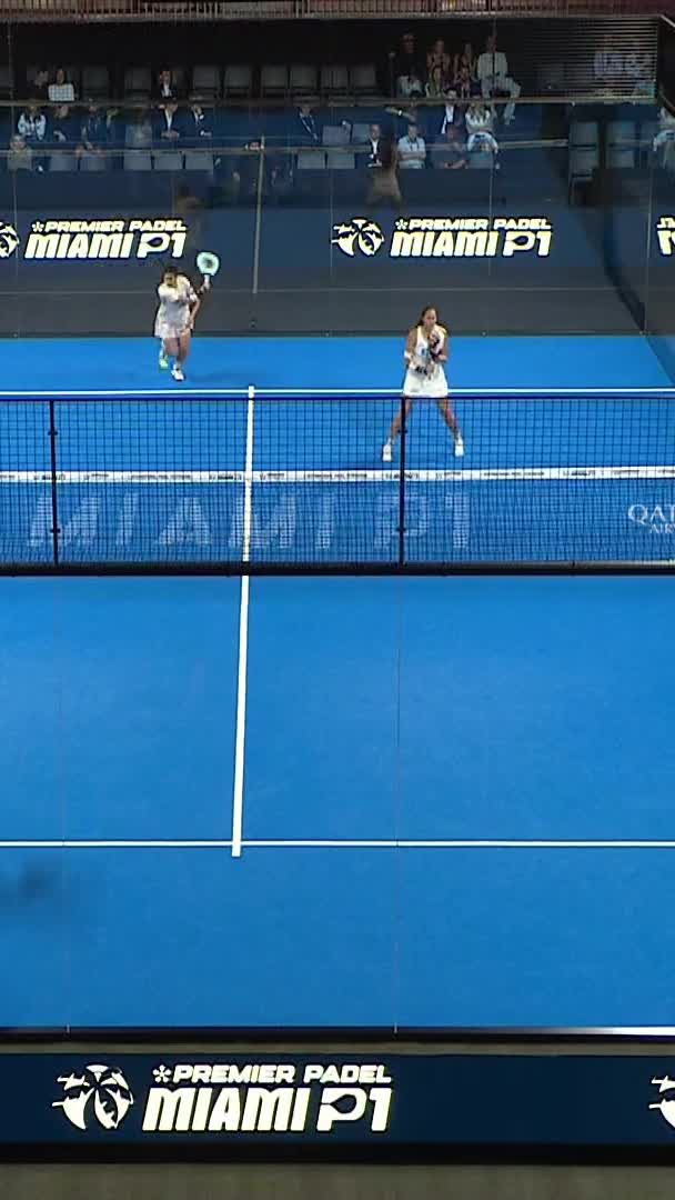 Good backhand volley by Paula Josemaria