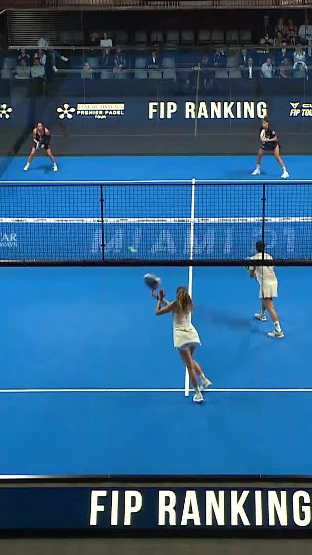 Good cross-court smash by Gemma Triay to close the game