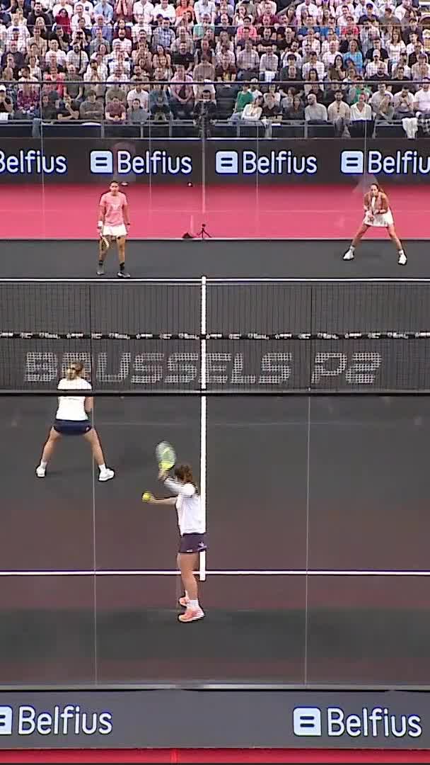Brea saves the match point against them with a great drop shot