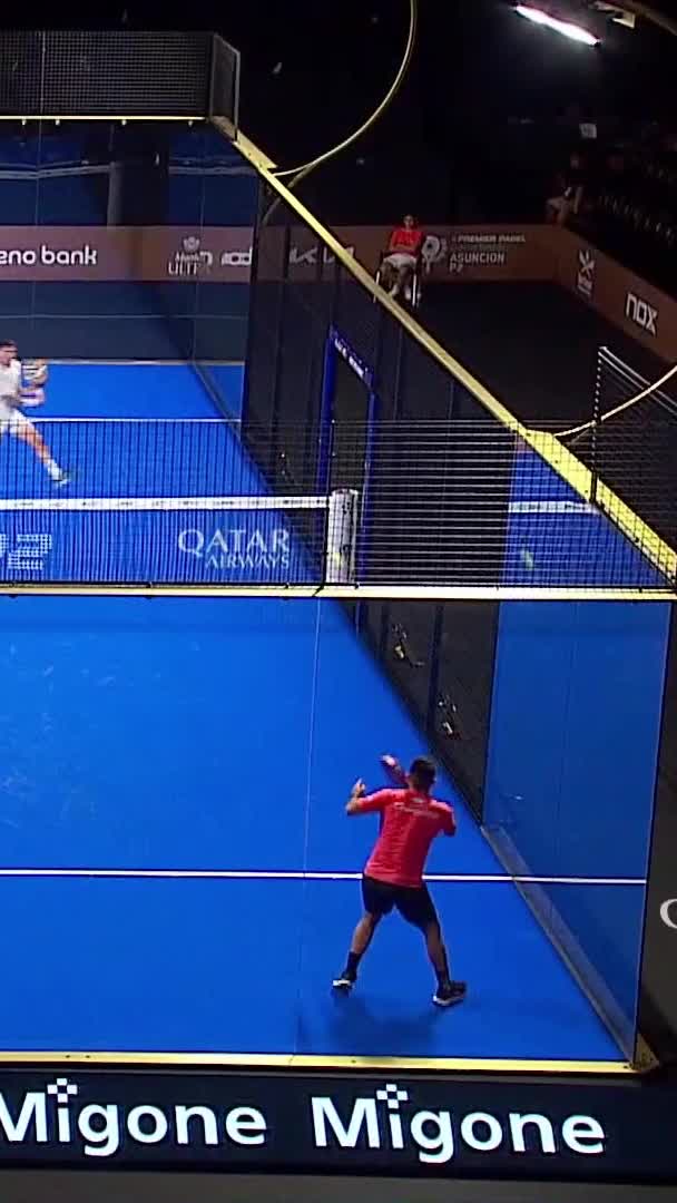 Great return from Chingotto to finish the point at the net